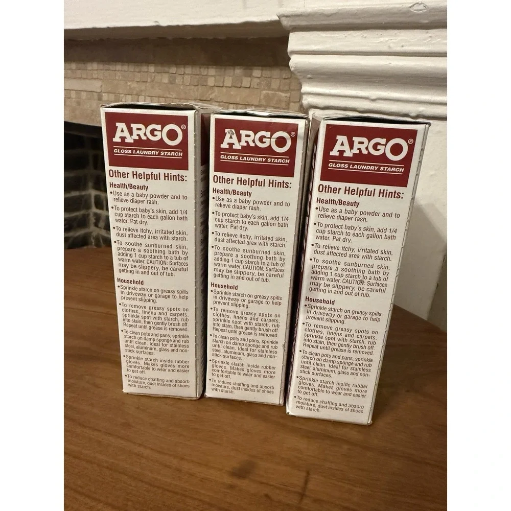 3x ARGO GLOSS LAUNDRY STARCH No Date 16 oz Crisp Finish Sealed NOS